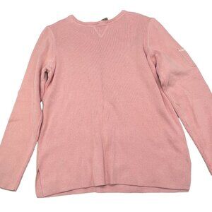 Shaver lake long sleeve shirt pocket on sleeve slits bottom cotton pink S READ
